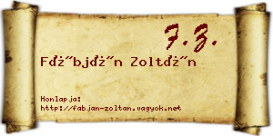 Fábján Zoltán névjegykártya