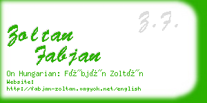 zoltan fabjan business card